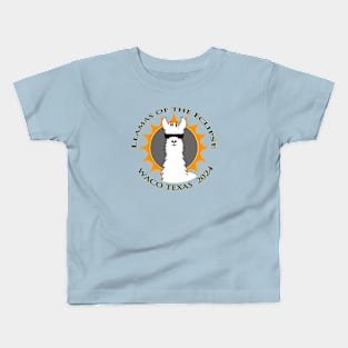 Llamas of the Eclipse Waco TX 2024 Kids T-Shirt